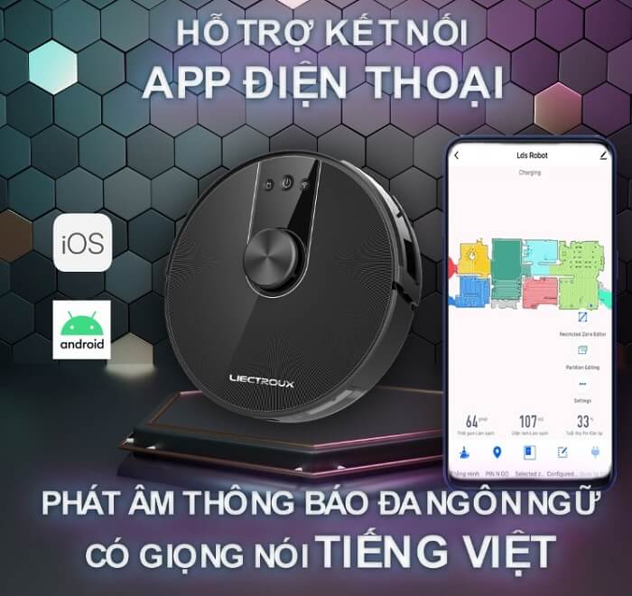 Liectroux F5Pro – Hỗ trợ thông báo giọng nói bằng tiếng Việt