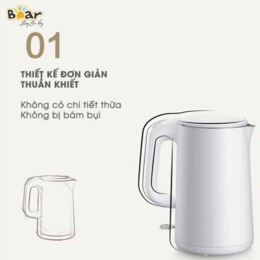 Bình đun nước siêu tốc Bear ZDH-B15T1