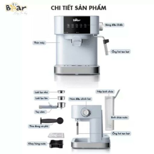 Máy pha cà phê gia đình – Máy pha cà phê Espresso tự động Bear CF-B15V1